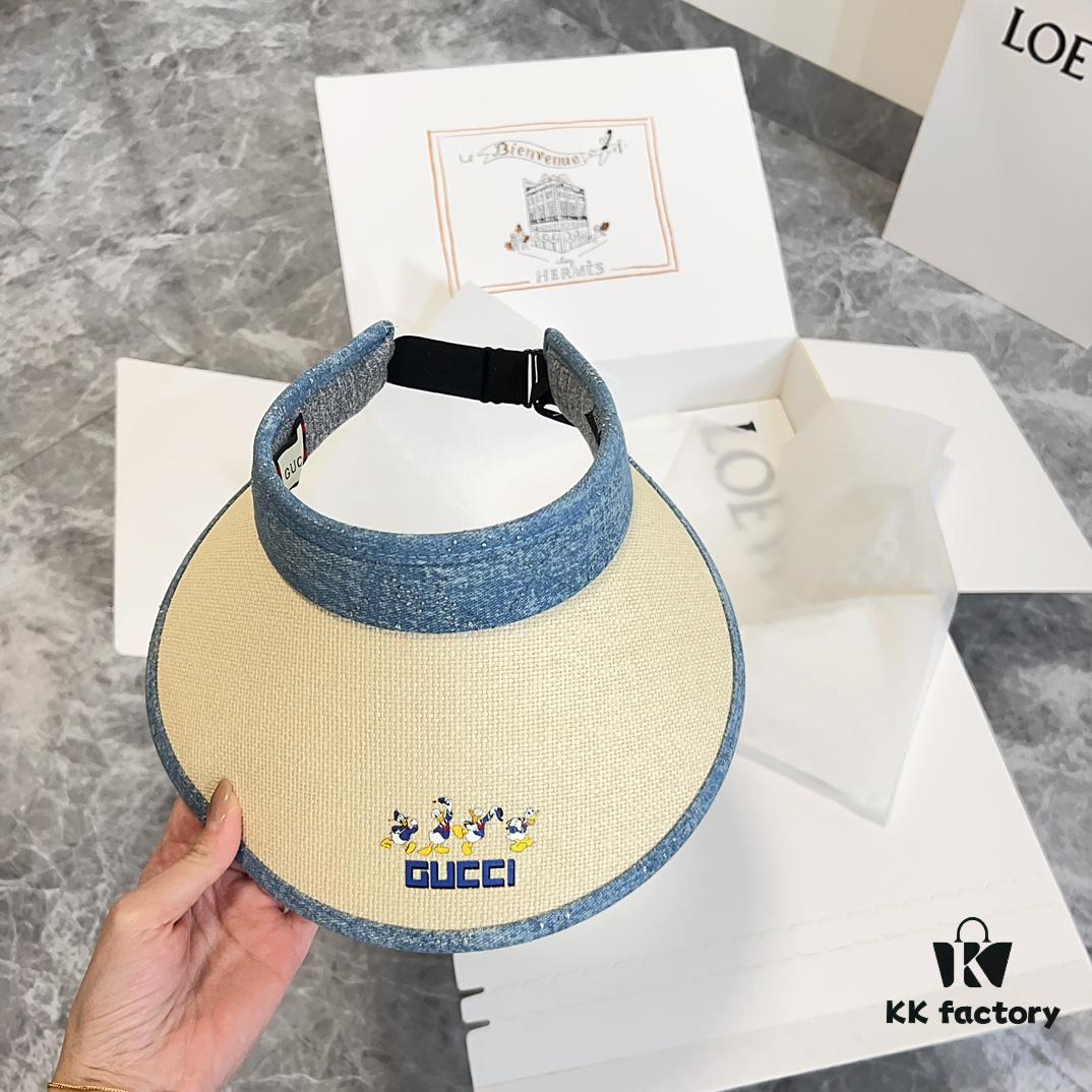 692faf6a99f2d84055c86b42 GUCCI Summer 2024 New Arrival Patchwork Rhinestone Sun Hat, Half Crown Hat, Unisex Casual Streetwear Fisherman Cap, Baseball Cap, Knit Cap