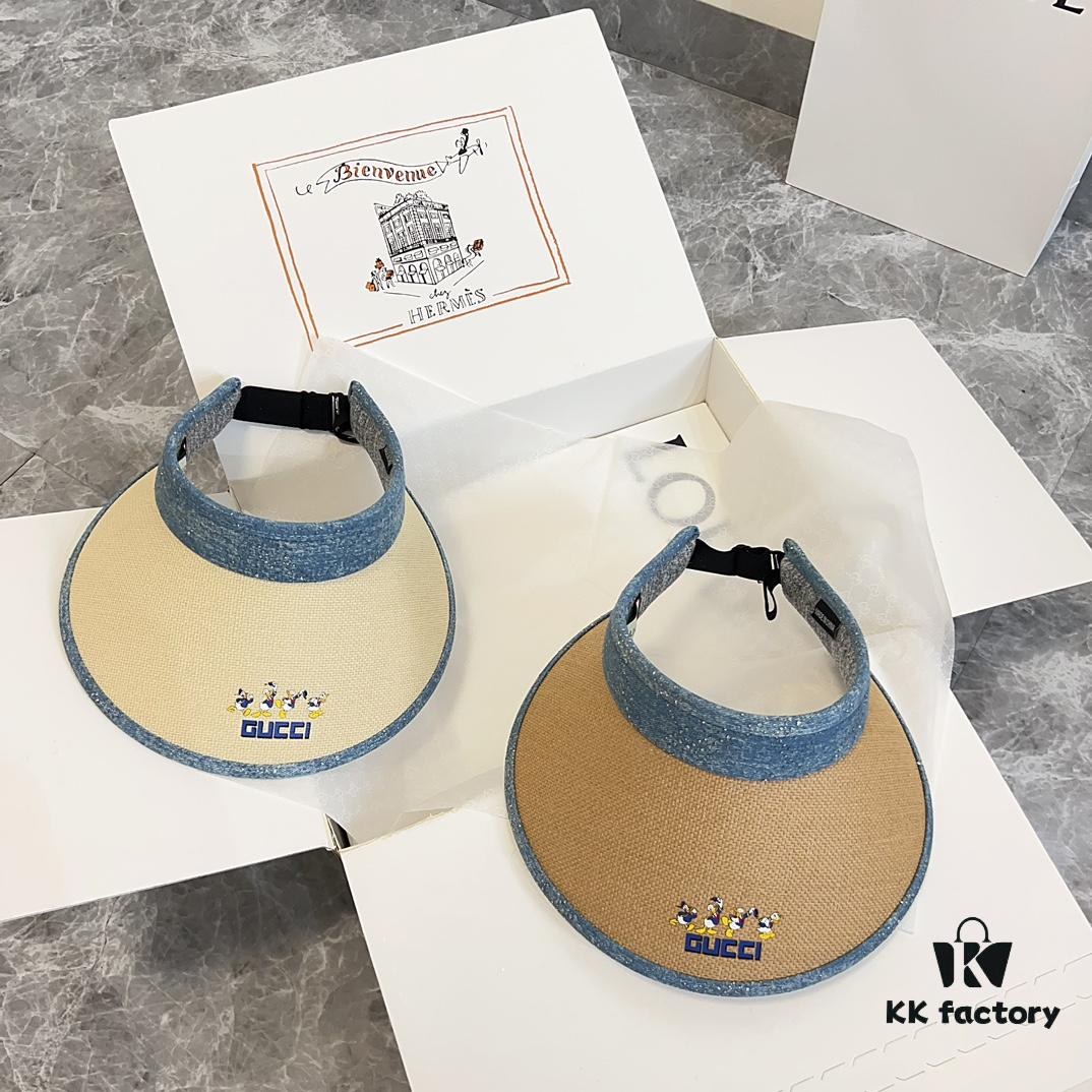 692faf6c99f2d84055c86b46 GUCCI Summer 2024 New Arrival Patchwork Rhinestone Sun Hat, Half Crown Hat, Unisex Casual Streetwear Fisherman Cap, Baseball Cap, Knit Cap