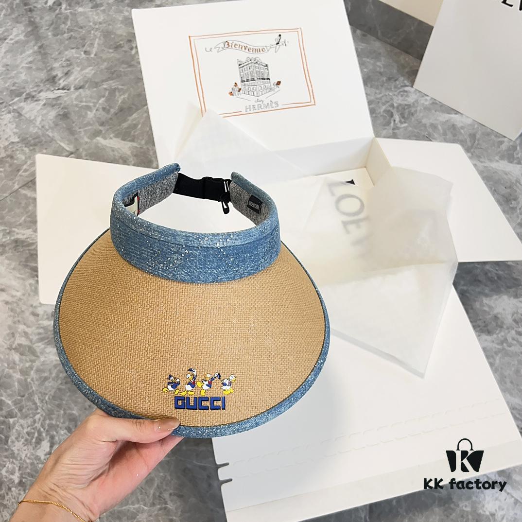 692faf6f99f2d84055c86b4c GUCCI Summer 2024 New Arrival Patchwork Rhinestone Sun Hat with Dust Bag