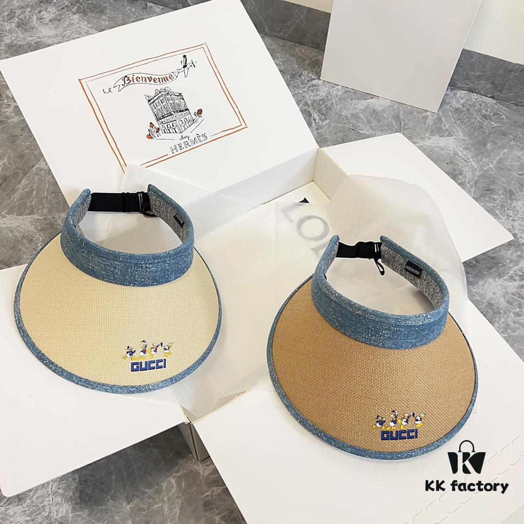 692faf7199f2d84055c86b4f GUCCI Summer 2024 New Arrival Patchwork Rhinestone Sun Hat with Dust Bag