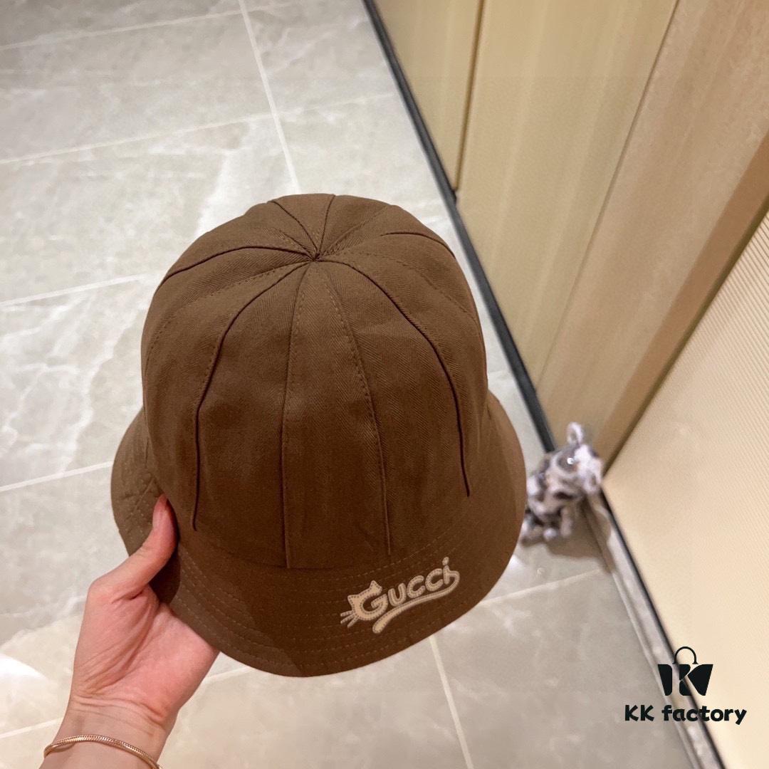 Yellow 💛 Dust Bag Included [Gucci] 2024 New Dome Playful Bucket Hat Fisherman Hat