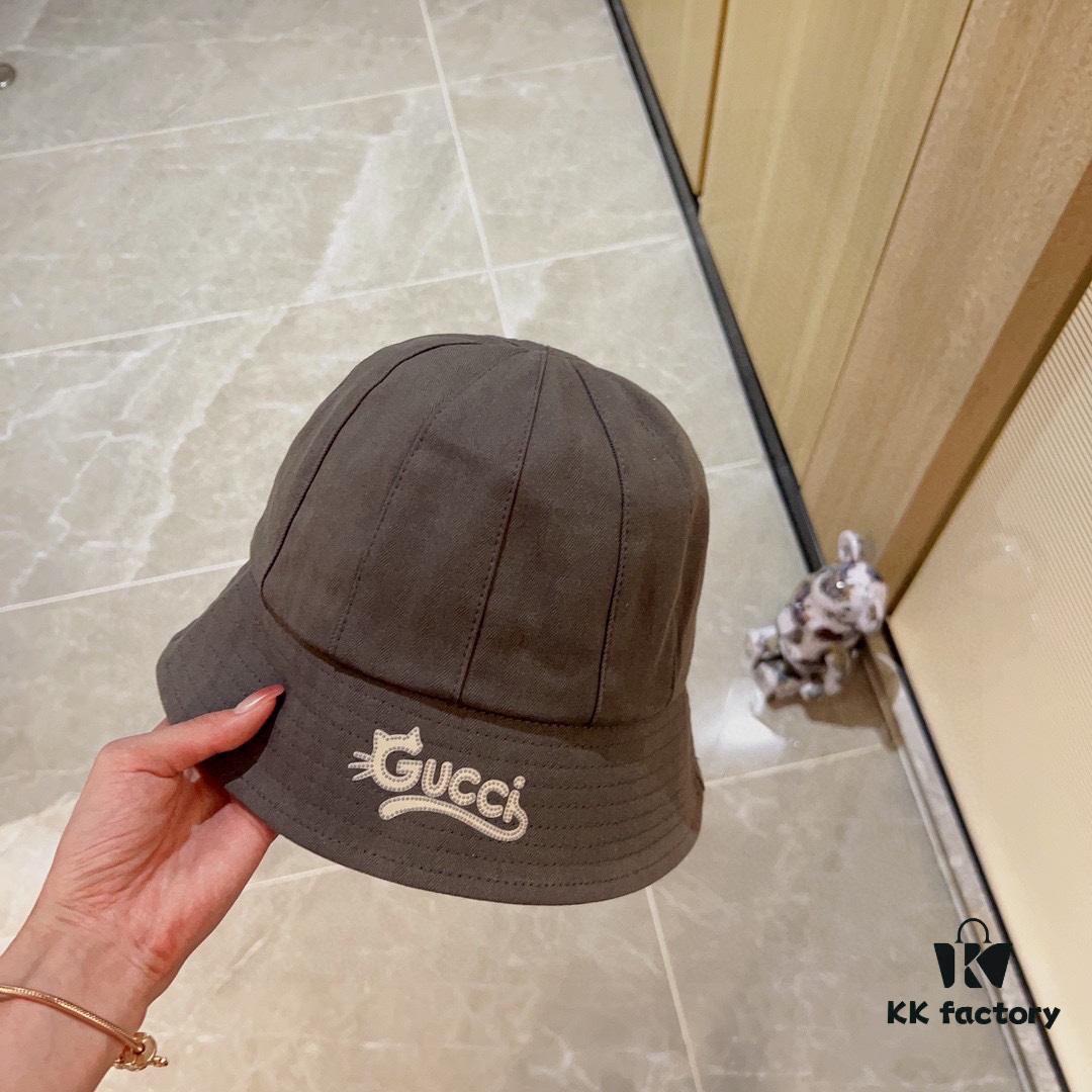 692faf8899f2d84055c86b7d Gucci 2024 New Dome Peppy Bucket Hat Fisherman Hat with Dust Bag Included