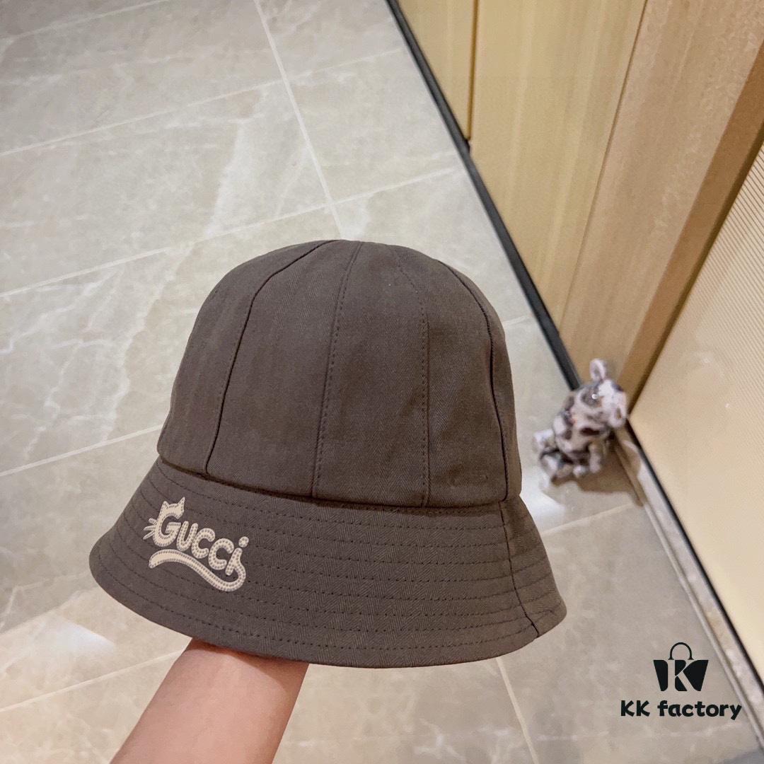 692faf8999f2d84055c86b7f Gucci 2024 New Dome Peppy Bucket Hat Fisherman Hat with Dust Bag Included