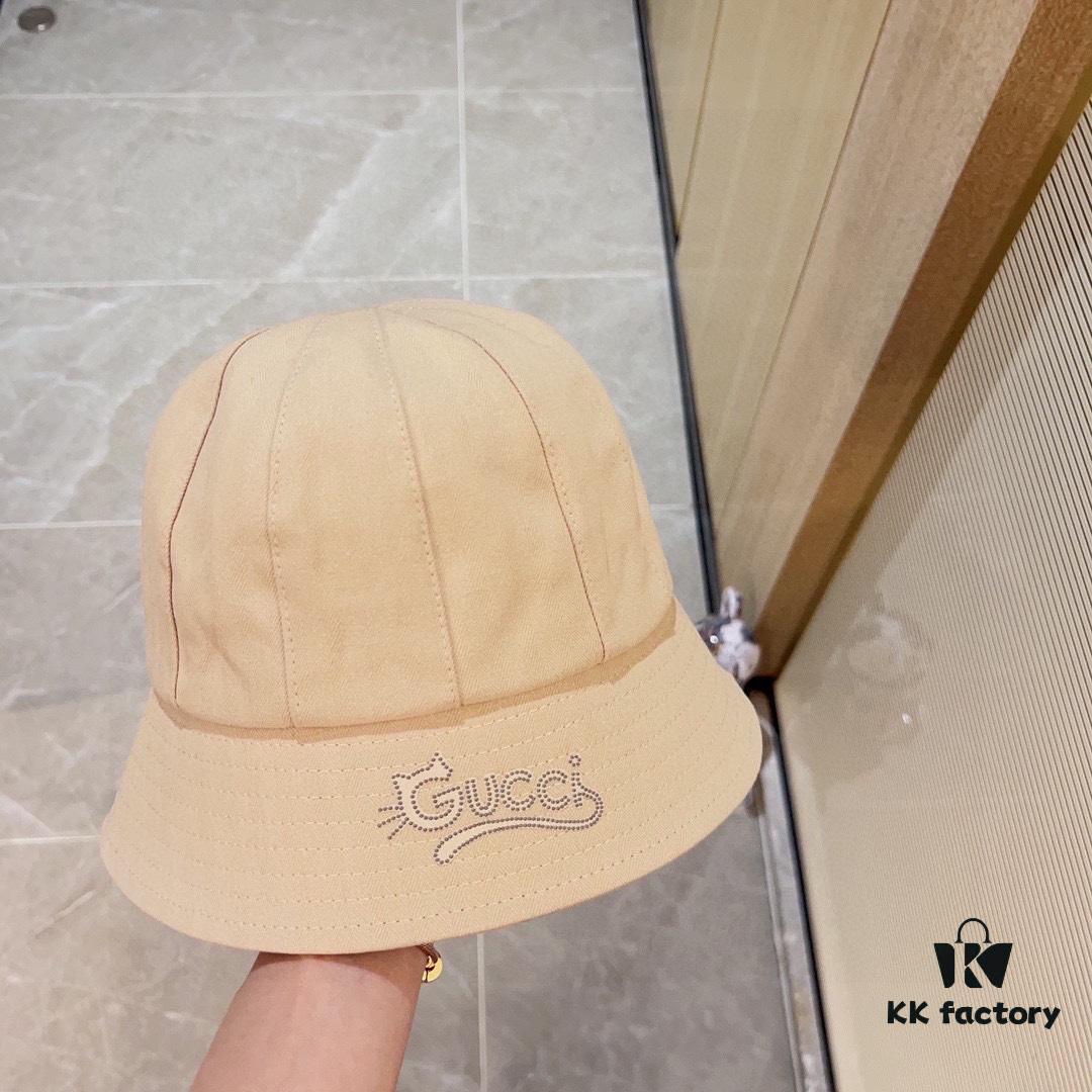 Yellow 💛 Dust Bag Included [Gucci] 2024 New Dome Playful Bucket Hat Fisherman Hat