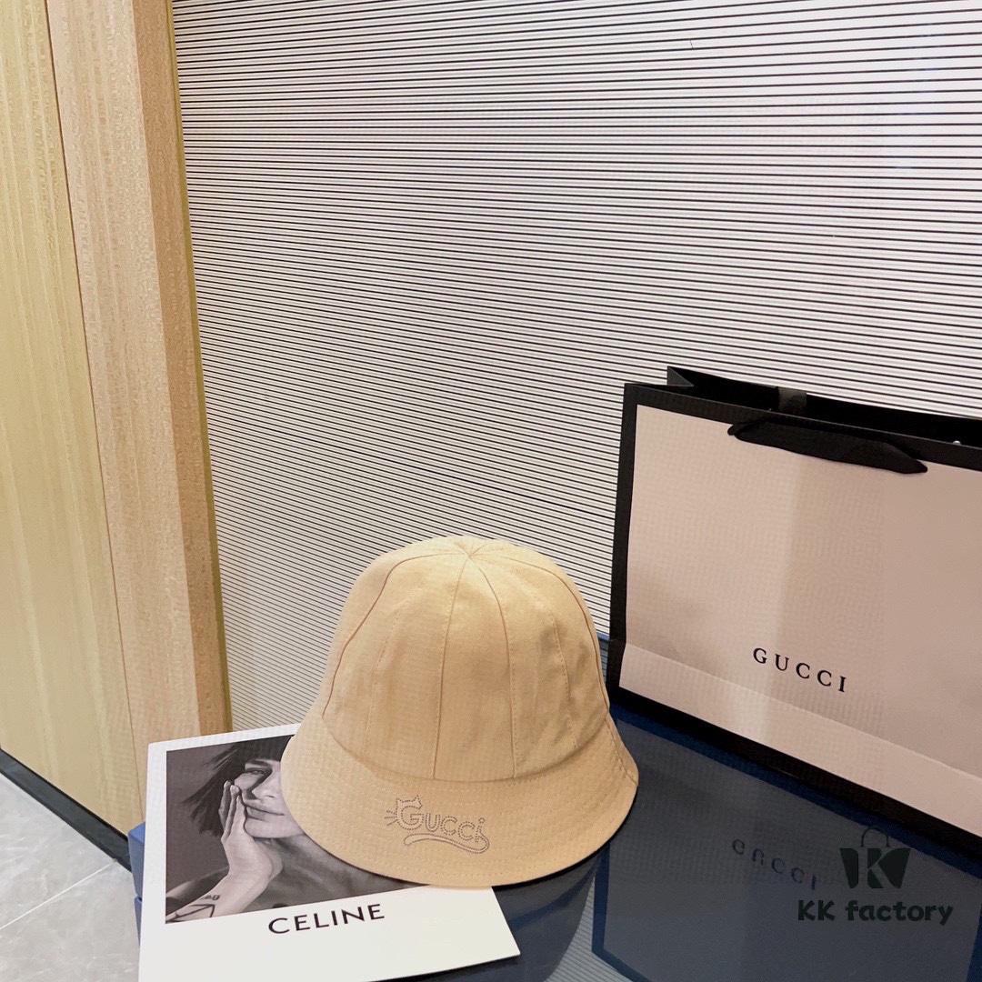 Yellow 💛 Dust Bag Included [Gucci] 2024 New Dome Playful Bucket Hat Fisherman Hat