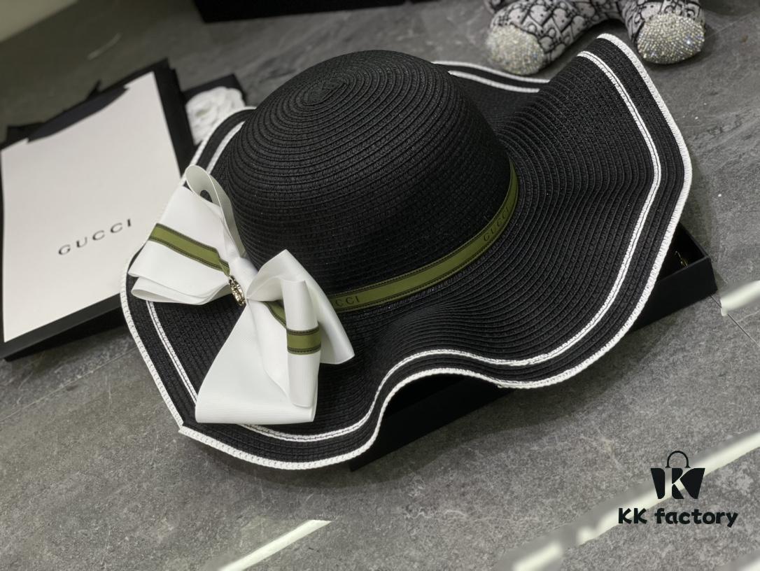 692faf9399f2d84055c86b95 Special Price 💛 With Dust Bag 【Gucci】2024 New Wide-Brimmed Ruffled Bow Straw Hat