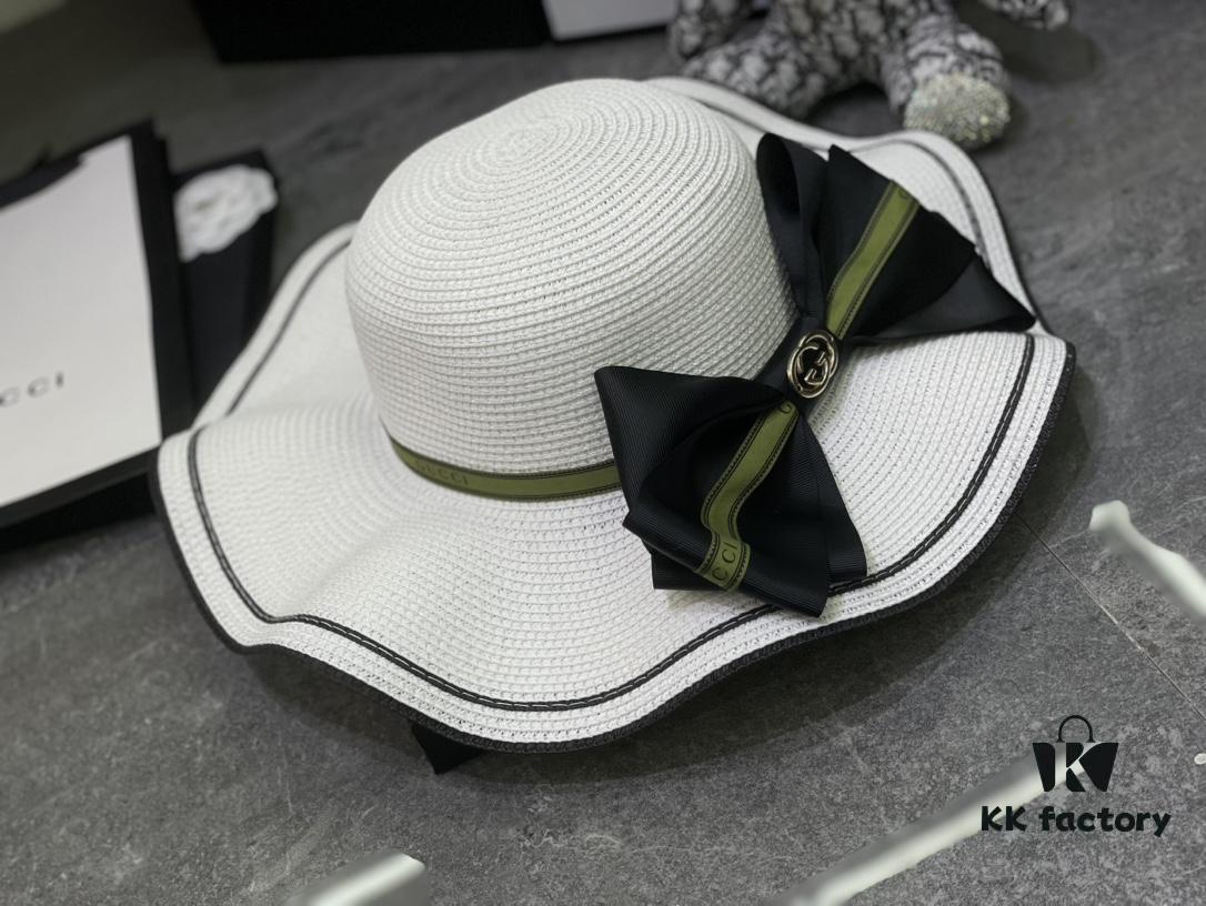 692faf9599f2d84055c86b9a Special Price 💛 With Dust Bag 【Gucci】2024 New Wide-Brimmed Ruffled Bow Straw Hat