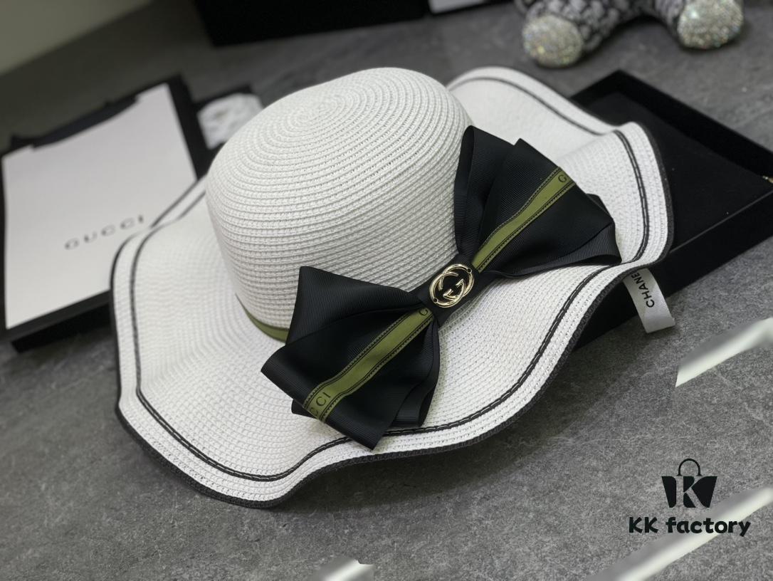 692faf9699f2d84055c86b9b Special Price 💛 With Dust Bag 【Gucci】2024 New Wide-Brimmed Ruffled Bow Straw Hat