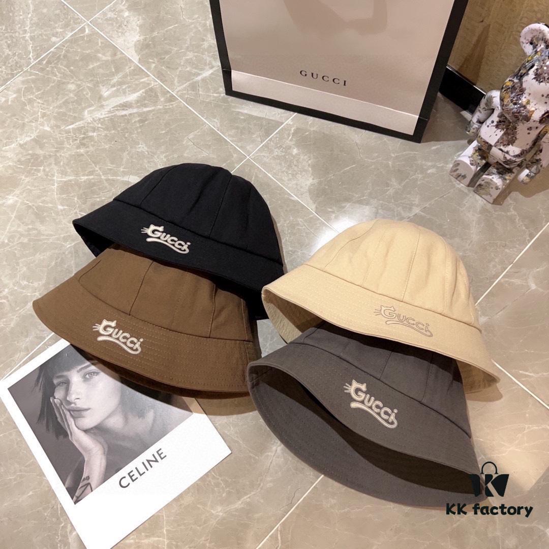 Yellow 💛 Dust Bag Included [Gucci] 2024 New Dome Playful Bucket Hat Fisherman Hat
