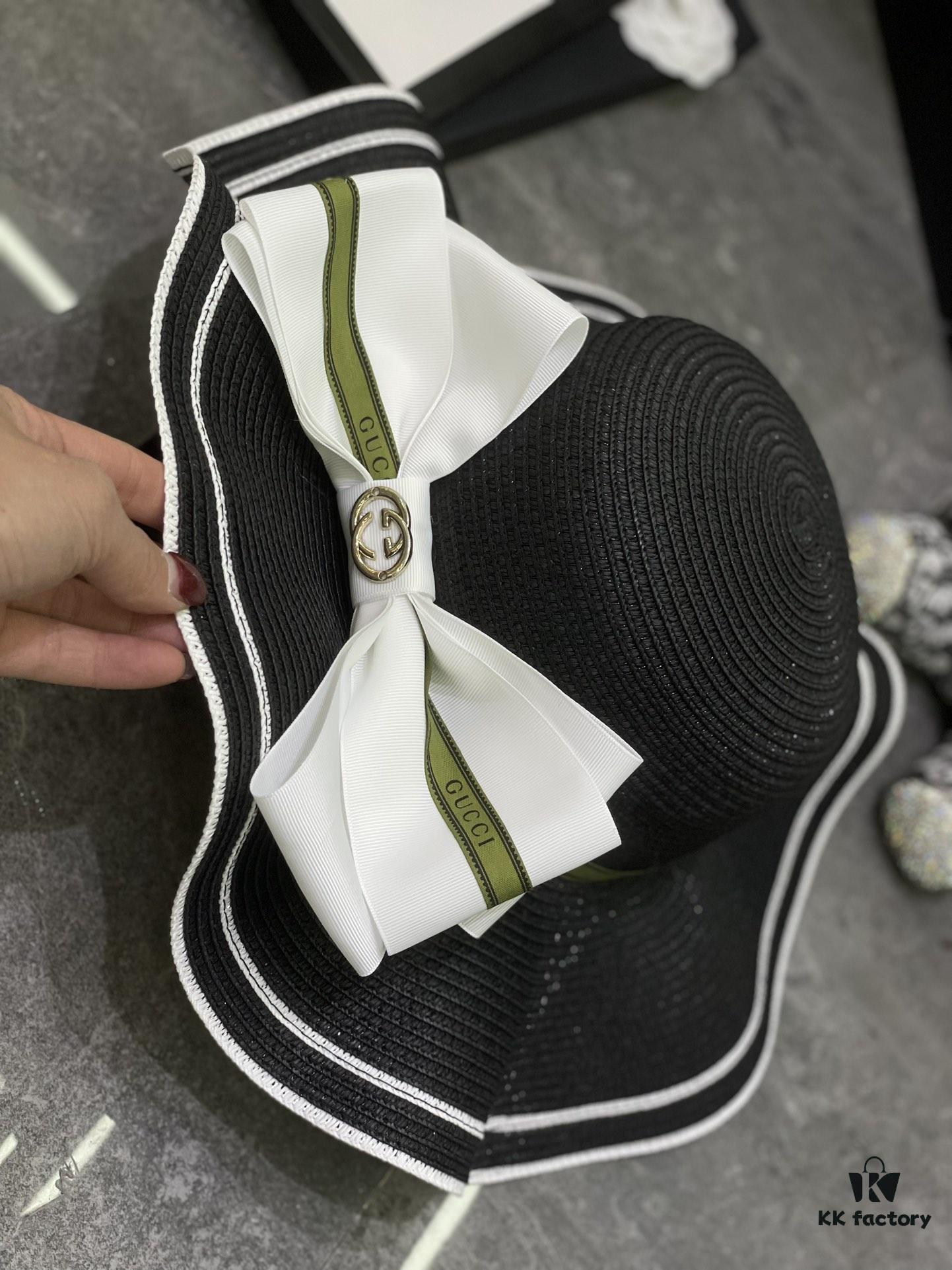 692fafae99f2d84055c86bc6 Special Price 💛 With Dust Bag 【Gucci】2024 New Wide-Brimmed Ruffled Bow Straw Hat