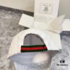 Special Price 💛 Comes with Dust Bag. [GUCCI] 2024 Spring/Summer New Arrival Heavy Embroidered Baseball Cap, Classic Counter Style, Unisex Fisherman Knit Hat