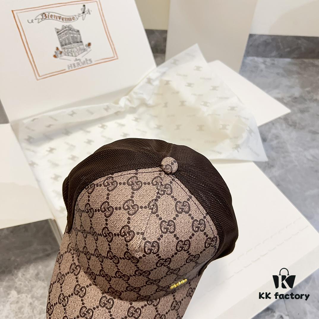 Special Price 💛 Comes with Dust Bag. [GUCCI] 2024 Spring/Summer New Hollow-out Patchwork Baseball Cap, Classic Leather Unisex Hat, Fisherman Cap, Knit Cap