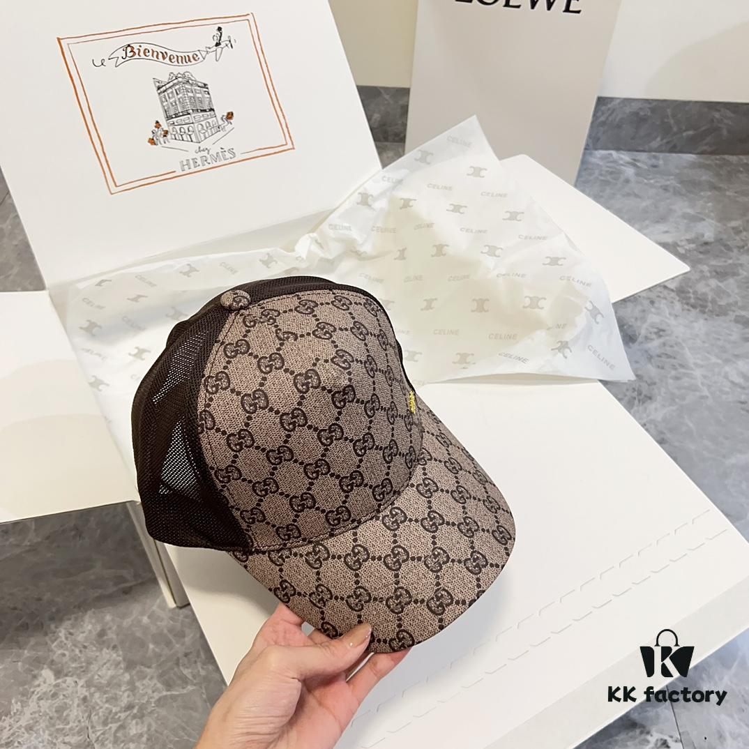 Special Price 💛 Comes with Dust Bag. [GUCCI] 2024 Spring/Summer New Hollow-out Patchwork Baseball Cap, Classic Leather Unisex Hat, Fisherman Cap, Knit Cap