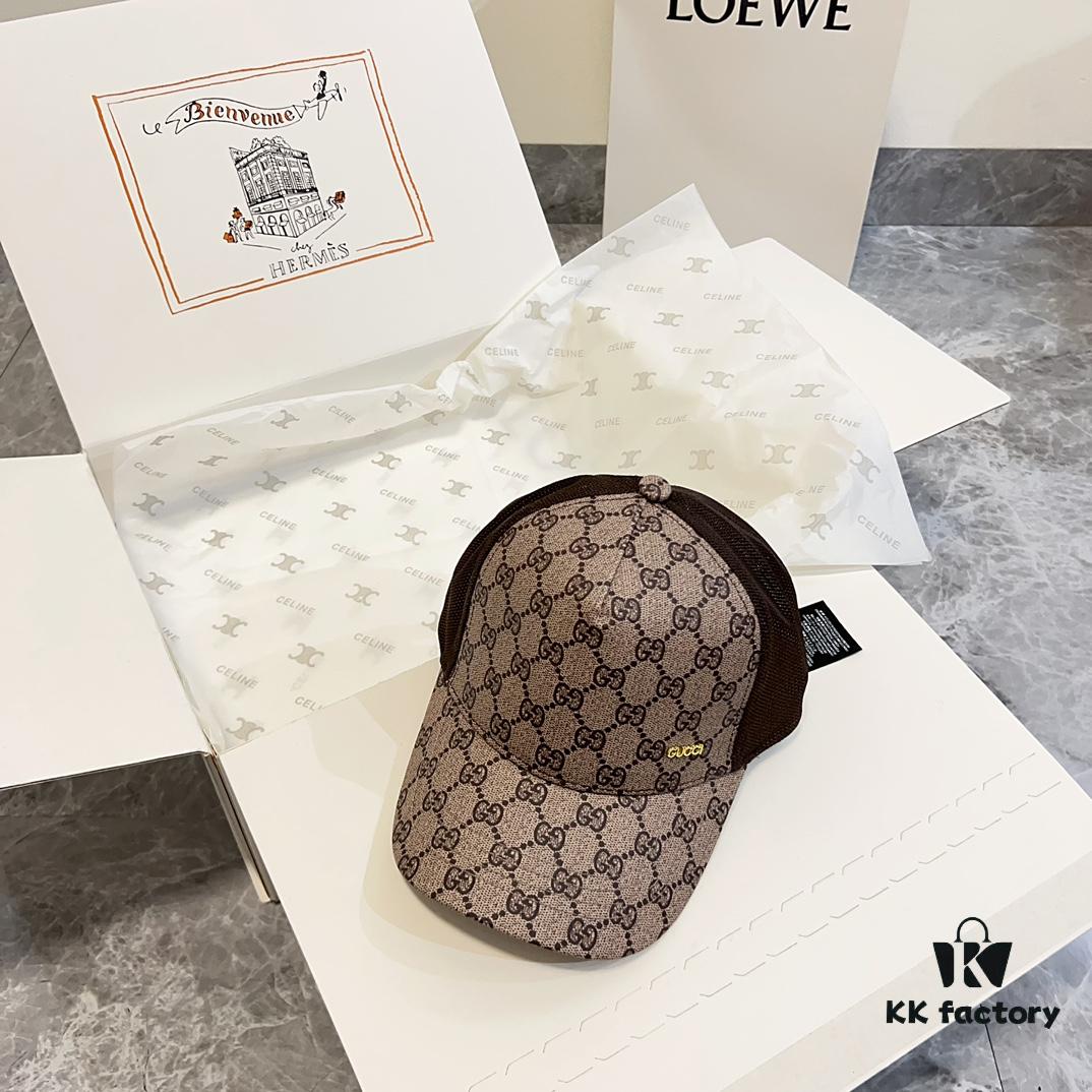 Special Price 💛 Comes with Dust Bag. [GUCCI] 2024 Spring/Summer New Hollow-out Patchwork Baseball Cap, Classic Leather Unisex Hat, Fisherman Cap, Knit Cap