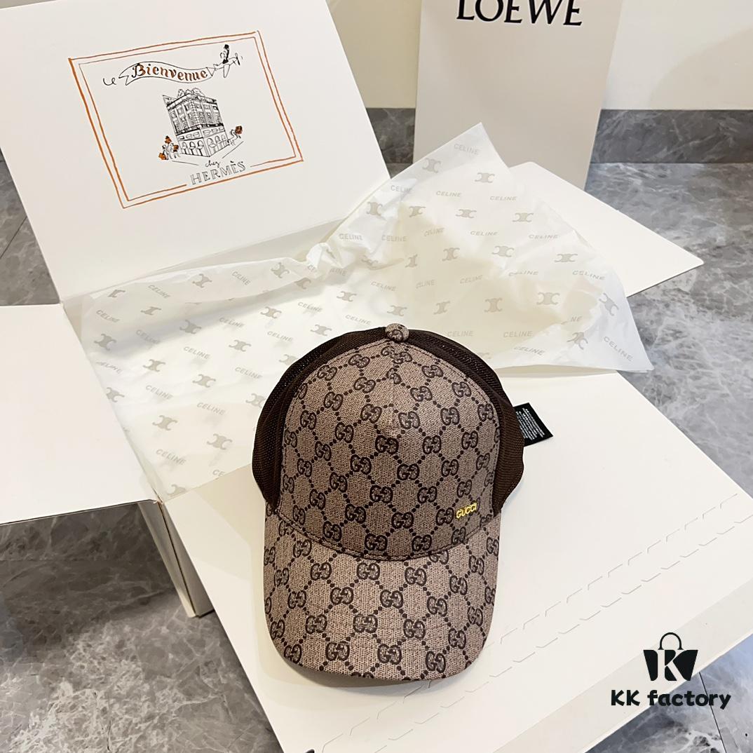 Special Price 💛 Comes with Dust Bag. [GUCCI] 2024 Spring/Summer New Hollow-out Patchwork Baseball Cap, Classic Leather Unisex Hat, Fisherman Cap, Knit Cap
