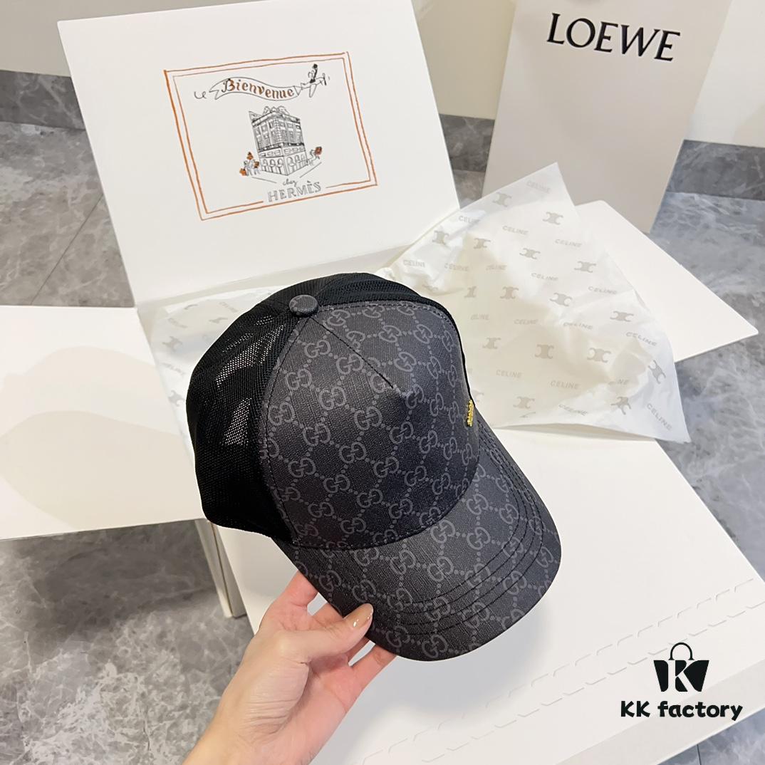 Special Price 💛 Comes with Dust Bag. [GUCCI] 2024 Spring/Summer New Hollow-out Patchwork Baseball Cap, Classic Leather Unisex Hat, Fisherman Cap, Knit Cap