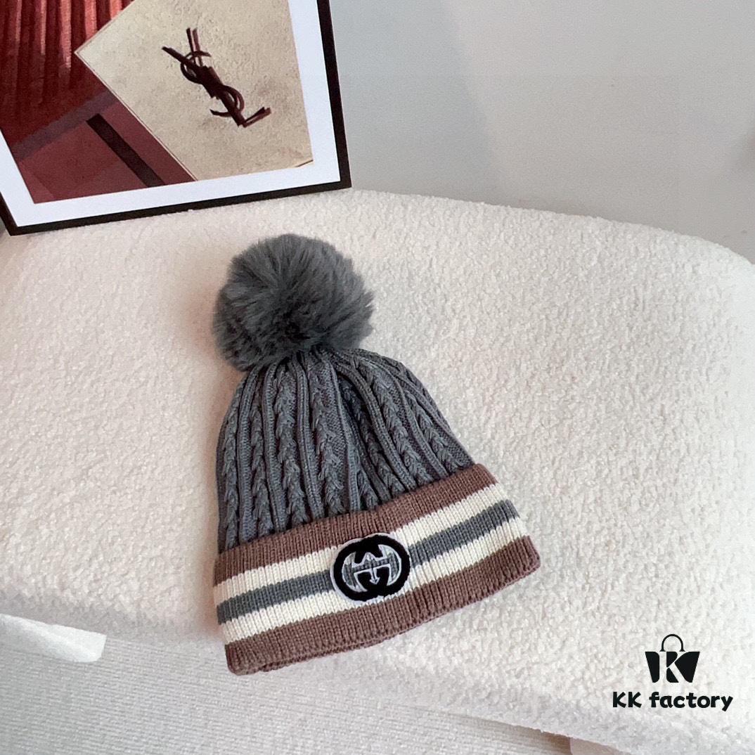 692fafd699f2d84055c86c19 GUCCI 2024 Fall/Winter New Striped Pom-Pom Knit Hat for Men and Women, Luxury Stripe Series, Dust Bag Included