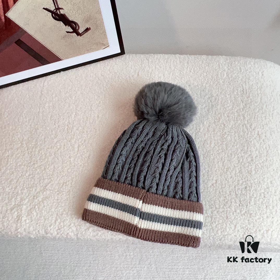 692fafd699f2d84055c86c1b GUCCI 2024 Fall/Winter New Striped Pom-Pom Knit Hat for Men and Women, Luxury Stripe Series, Dust Bag Included