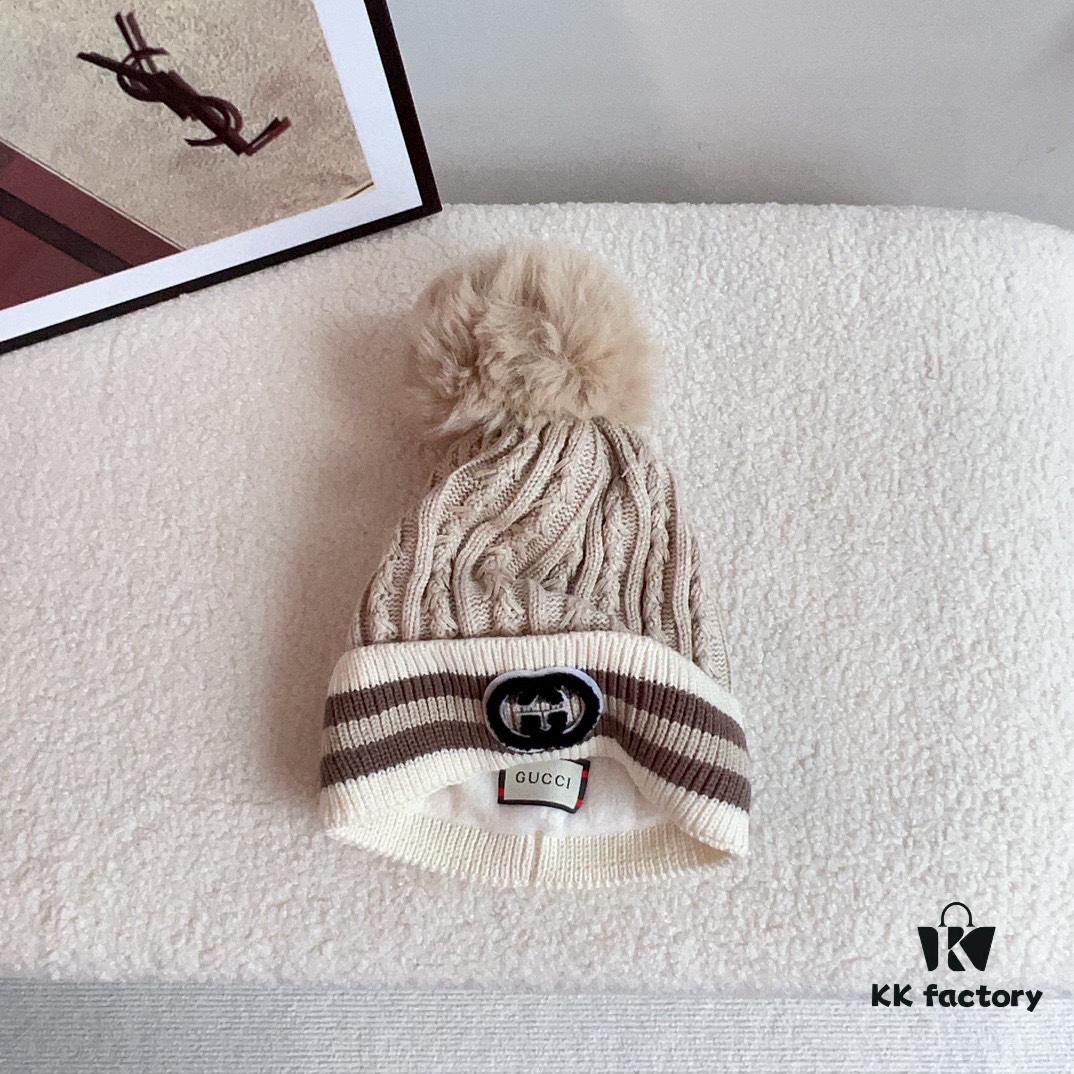 692fafda99f2d84055c86c23 GUCCI 2024 Autumn/Winter New Striped Pom-Pom Knit Hat for Men and Women, Luxury-Style Beanie, Fisherman Hat, Baseball Cap, Knitted Cap with Dust Bag
