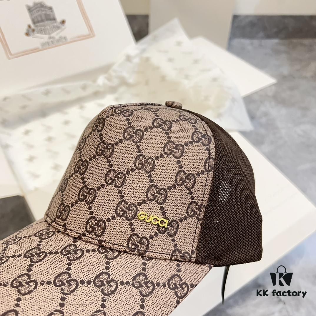 Special Price 💛 Comes with Dust Bag. [GUCCI] 2024 Spring/Summer New Hollow-out Patchwork Baseball Cap, Classic Leather Unisex Hat, Fisherman Cap, Knit Cap