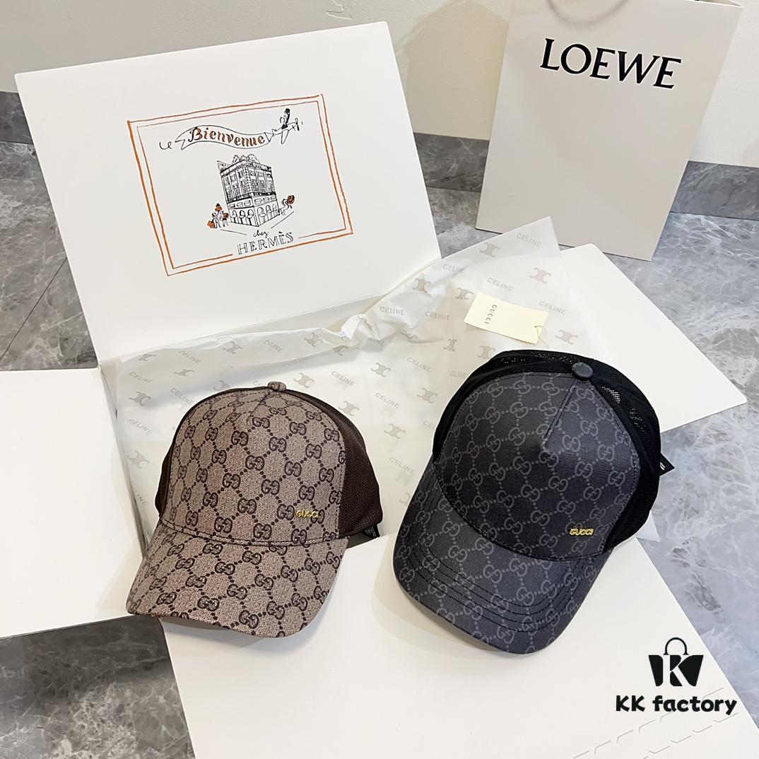 Special Price 💛 Comes with Dust Bag. [GUCCI] 2024 Spring/Summer New Hollow-out Patchwork Baseball Cap, Classic Leather Unisex Hat, Fisherman Cap, Knit Cap