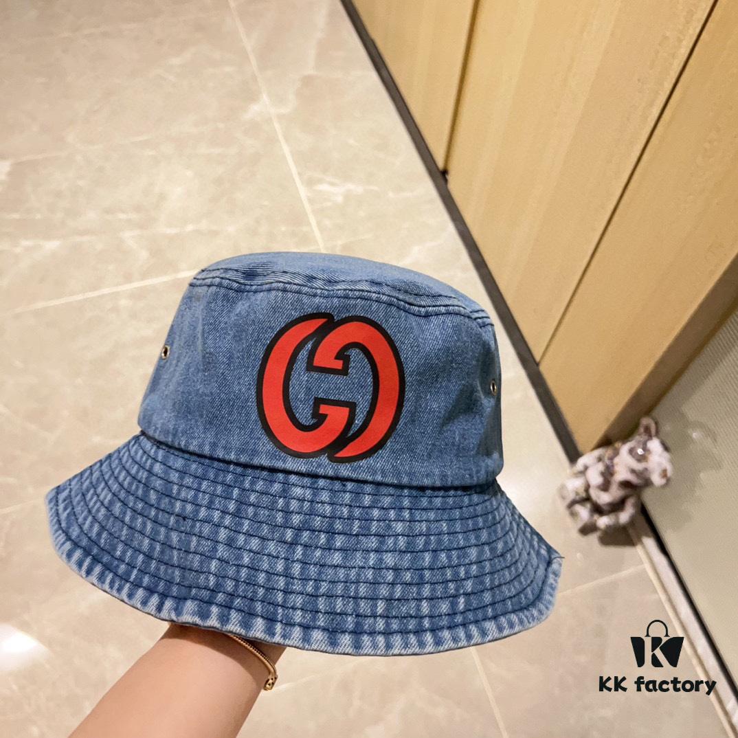 692faff099f2d84055c86c47 GUCCI x Dust Bag Included 2024 New Vintage Denim Unisex Fisherman Hat