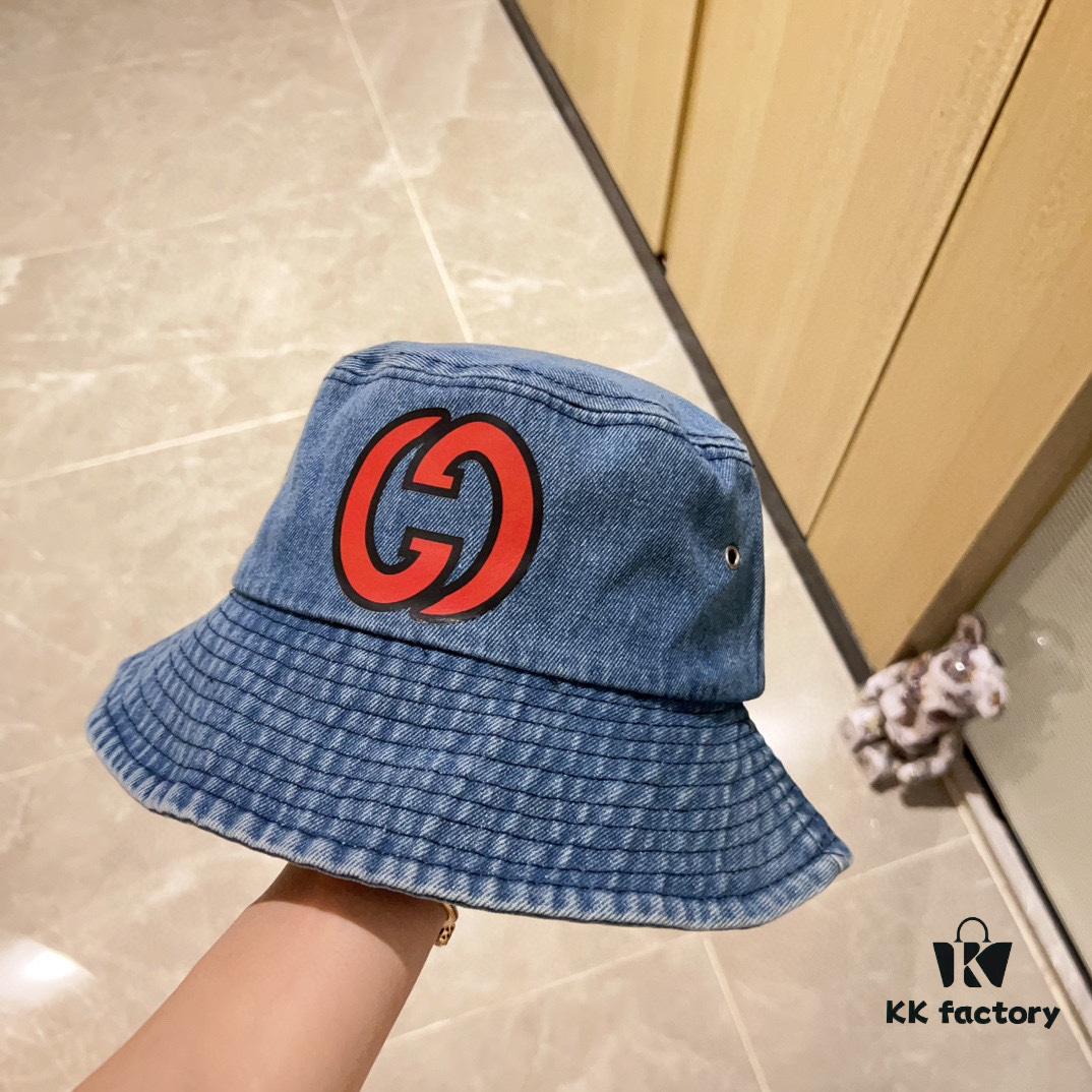 692faff199f2d84055c86c4a GUCCI x Dust Bag Included 2024 New Vintage Denim Unisex Fisherman Hat