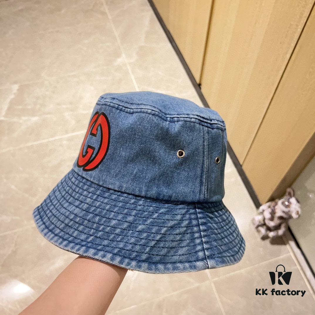 692faff199f2d84055c86c4b GUCCI x Dust Bag Included 2024 New Vintage Denim Unisex Fisherman Hat