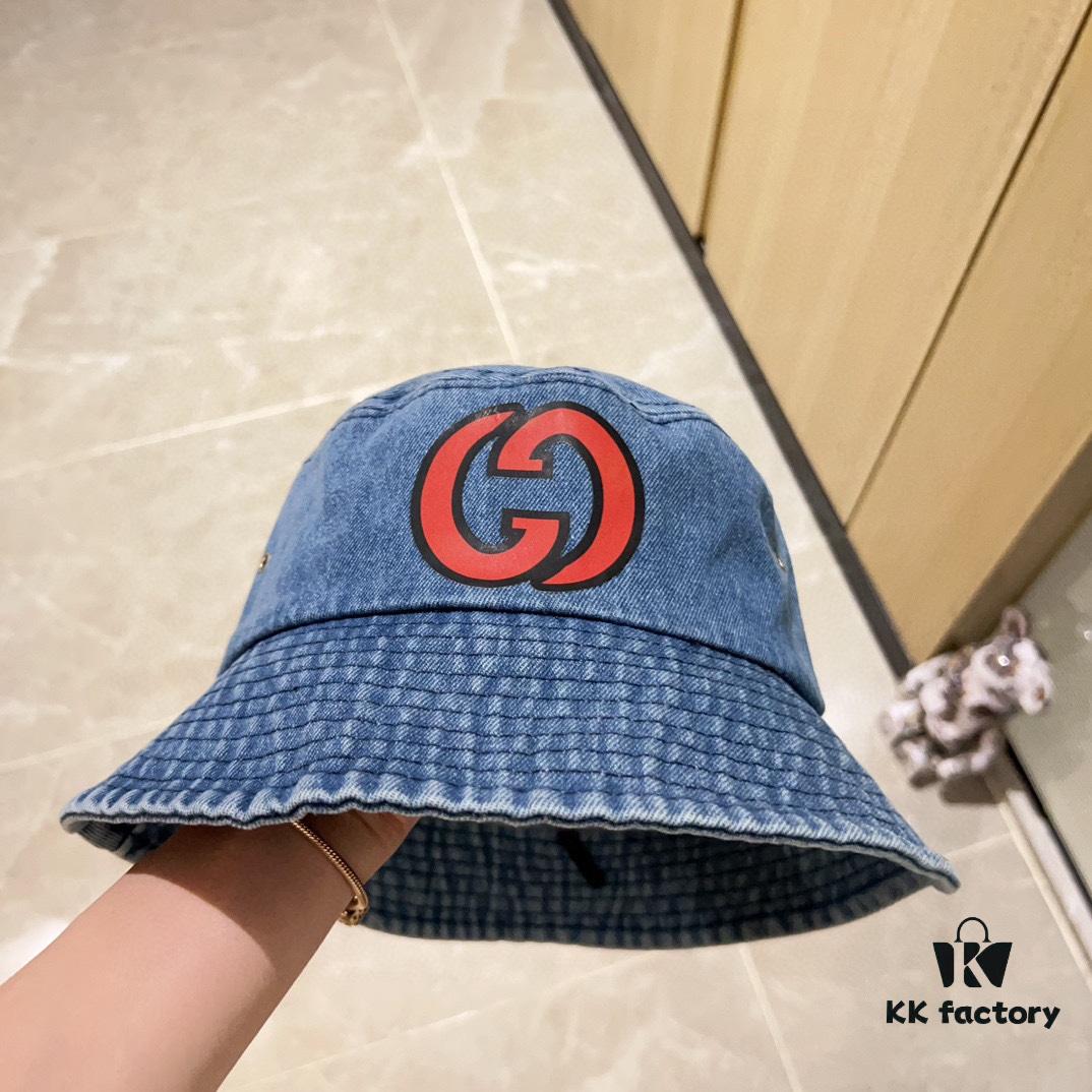 692faff499f2d84055c86c4e GUCCI x Dust Bag Included 2024 New Vintage Denim Unisex Fisherman Hat