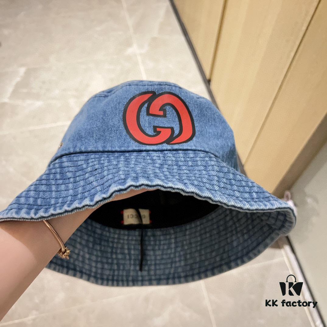 692faff599f2d84055c86c51 GUCCI x Dust Bag Included 2024 New Vintage Denim Unisex Fisherman Hat