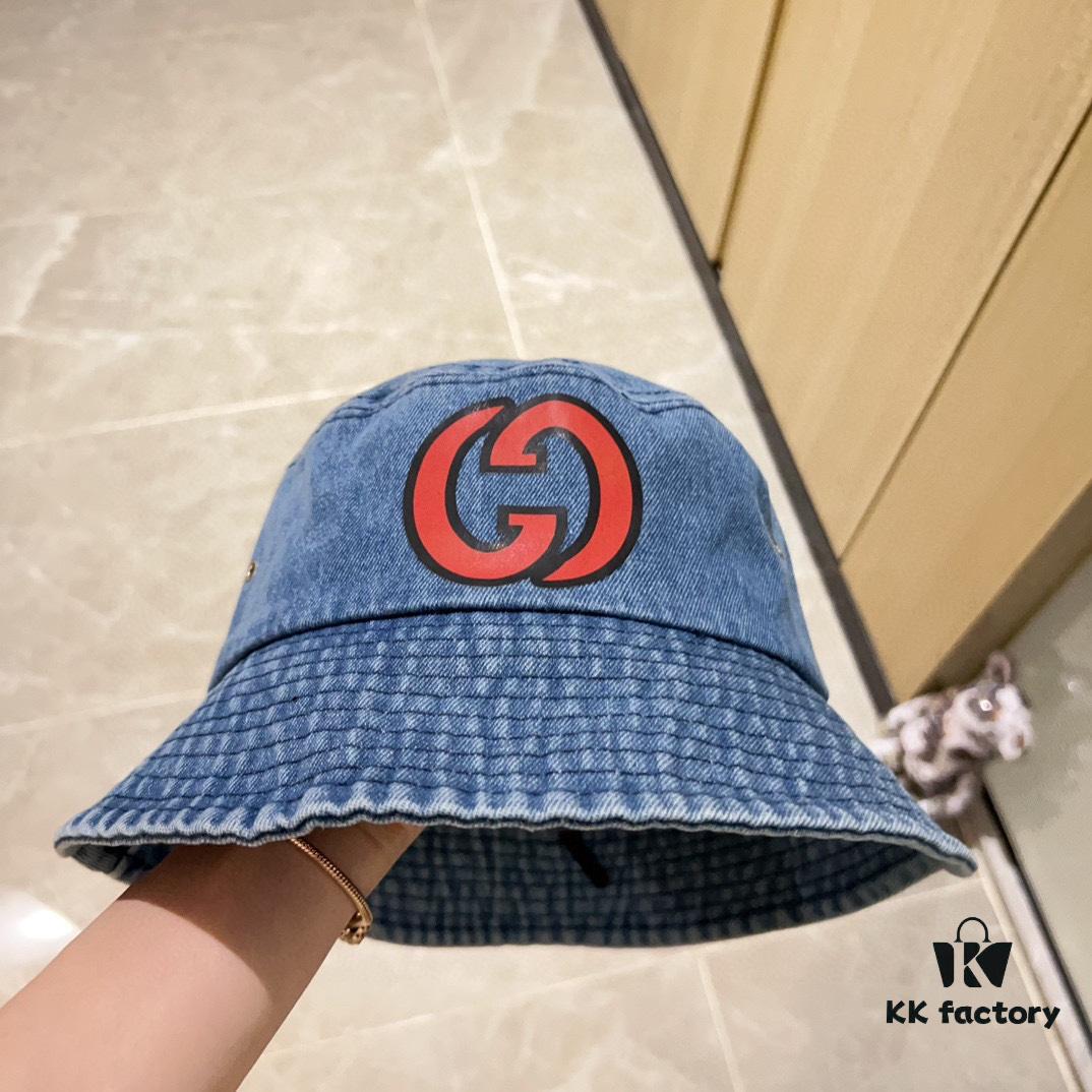692faff599f2d84055c86c52 GUCCI x Dust Bag Included 2024 New Vintage Denim Unisex Fisherman Hat