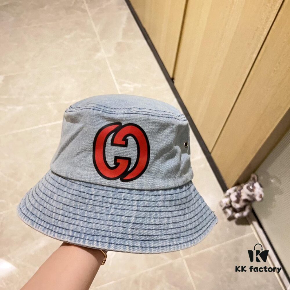 692faffc99f2d84055c86c5b GUCCI Unisex Denim Bucket Hat 2024 New Arrival with Dust Bag
