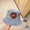 692faffc99f2d84055c86c5c GUCCI Unisex Denim Bucket Hat 2024 New Arrival with Dust Bag