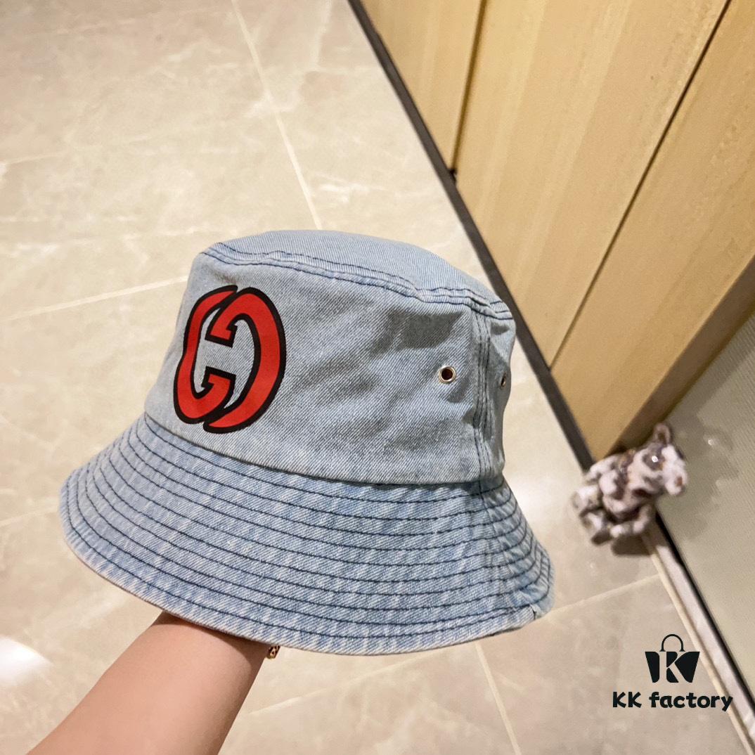 692faffc99f2d84055c86c5e GUCCI Unisex Denim Bucket Hat 2024 New Arrival with Dust Bag