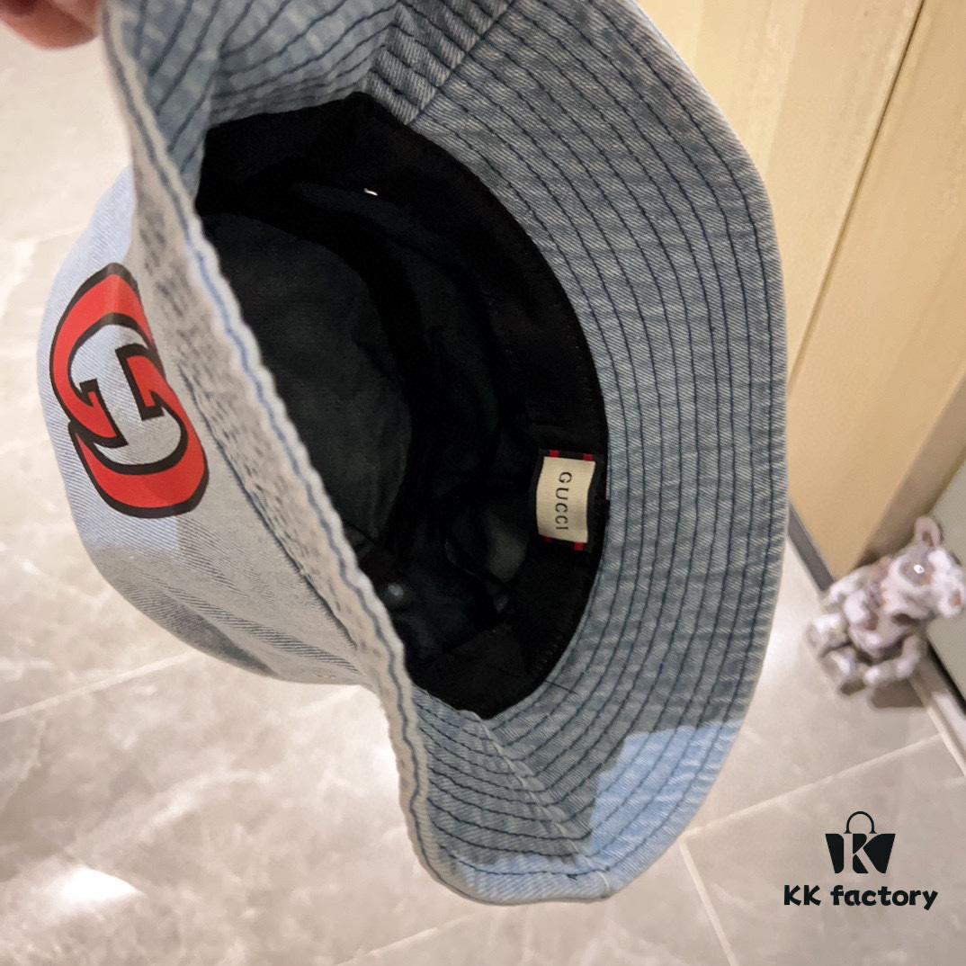 692fafff99f2d84055c86c61 GUCCI Unisex Denim Bucket Hat 2024 New Arrival with Dust Bag