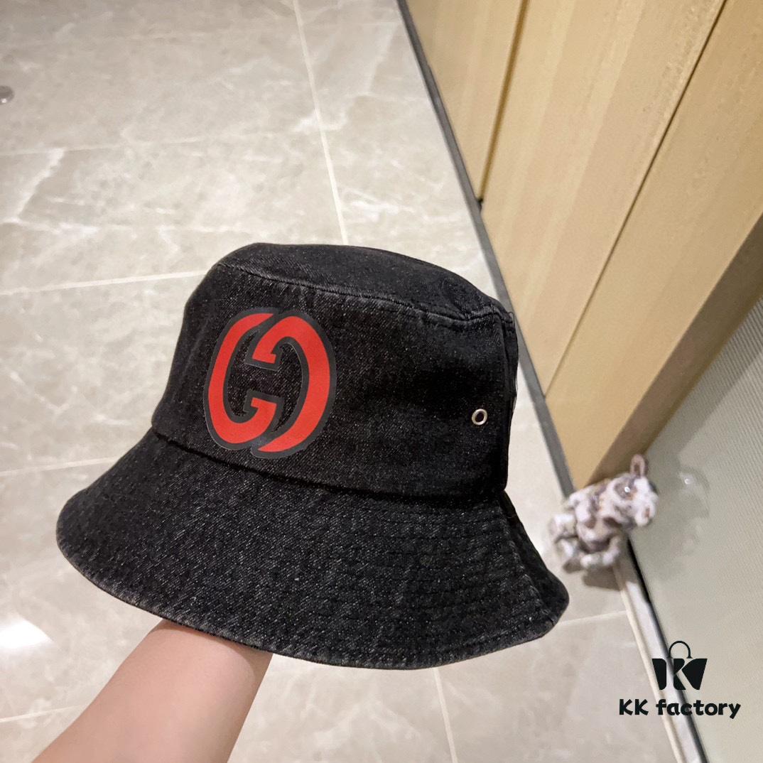 692fb02599f2d84055c86c8e GUCCI 2024 New Denim Distressed Unisex Fisherman Hat with Dust Bag