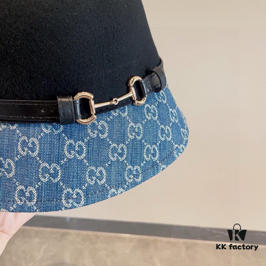 692fb03c99f2d84055c86cb8 Gucci 2023 Fall/Winter New Wool Hat, Felt Fedora with Back Slit Design and Premium Leather Band, Custom Luxury Hat, 100% Wool, Head Circumference 57cm
