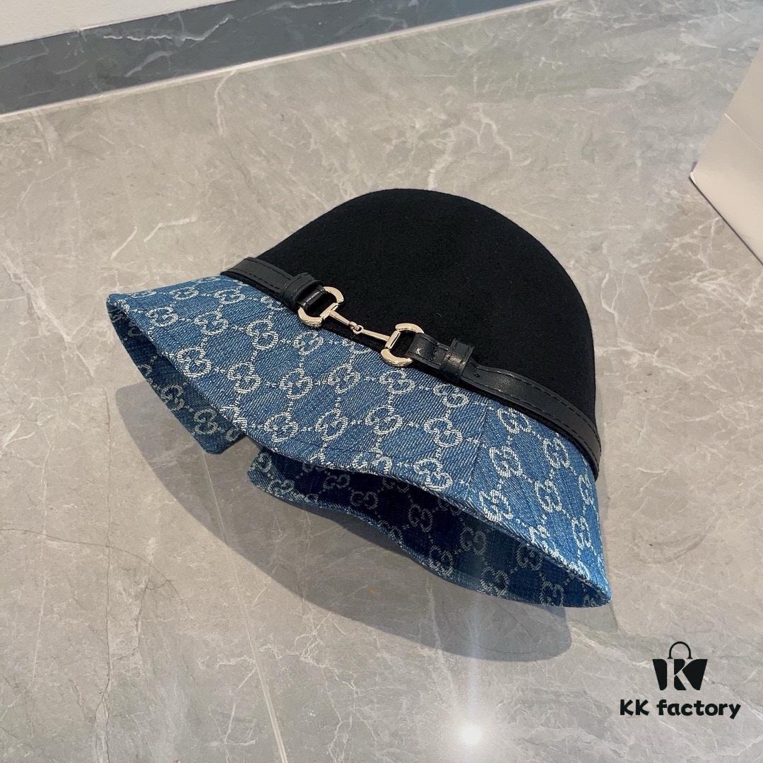 692fb03f99f2d84055c86cbf Gucci 2023 Fall/Winter New Wool Hat, Felt Fedora with Back Slit Design and Premium Leather Band, Custom Luxury Hat, 100% Wool, Head Circumference 57cm