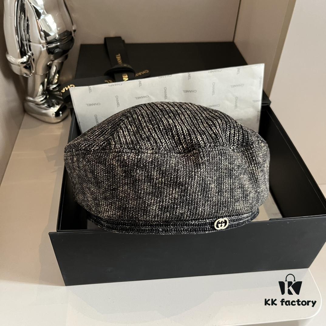 Gucci Striped Beret, High-End Custom Fabric, Head Circumference 57cm