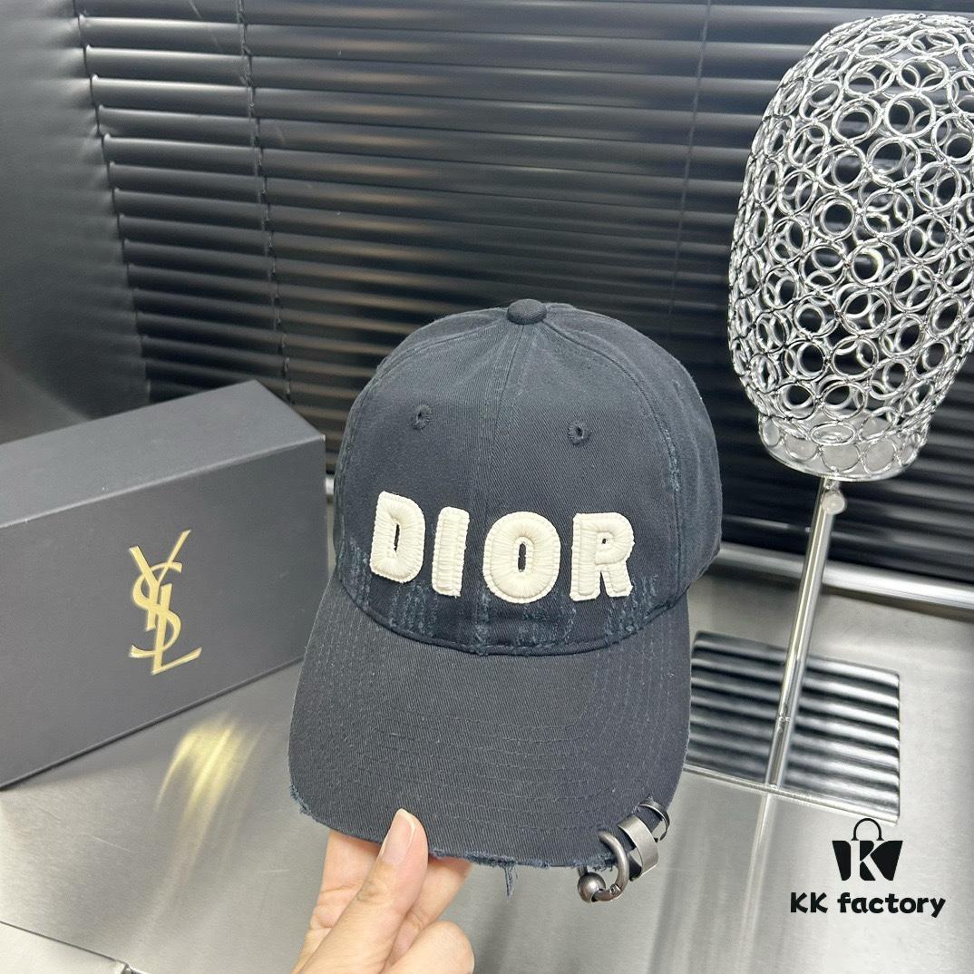 692fb05a99f2d84055c86cf8 Dior - New Arrival Distressed Washed Cotton Baseball Cap, Stylish and Trendy Unisex Design