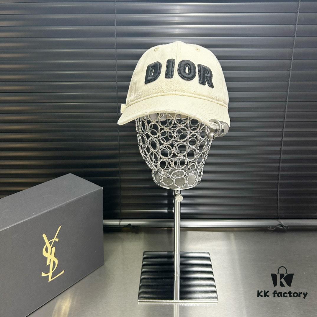 692fb05b99f2d84055c86cfd Dior - New Arrival Distressed Washed Cotton Baseball Cap, Stylish and Trendy Unisex Design