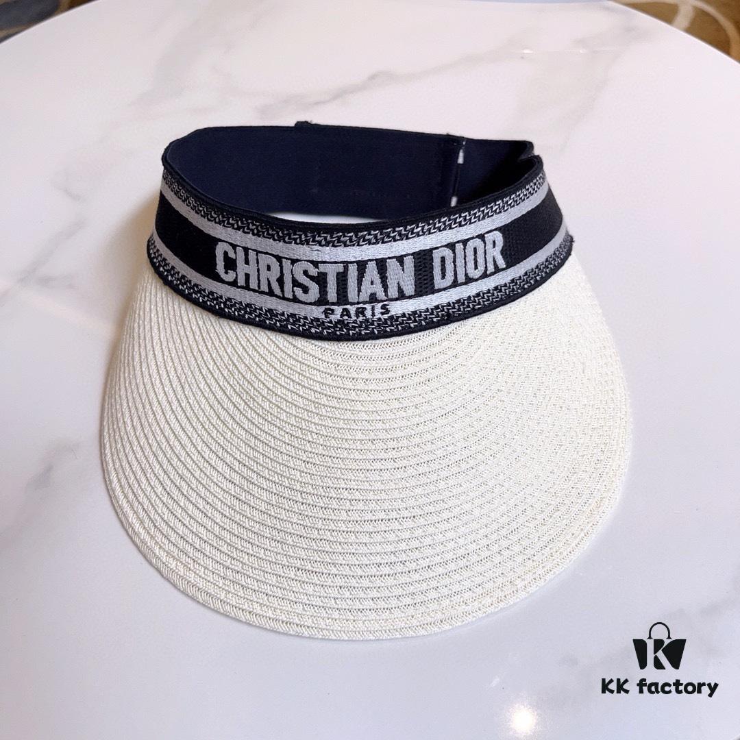 Dior New Embroidered Letter Straw Hat
