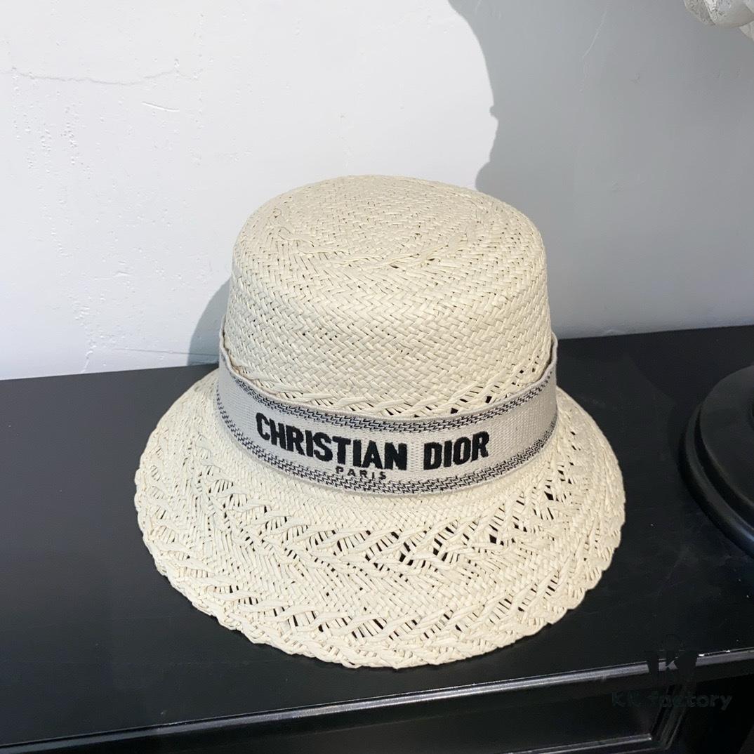 692fb08299f2d84055c86d3f Dior New Embroidered Letter Webbing Straw Hat