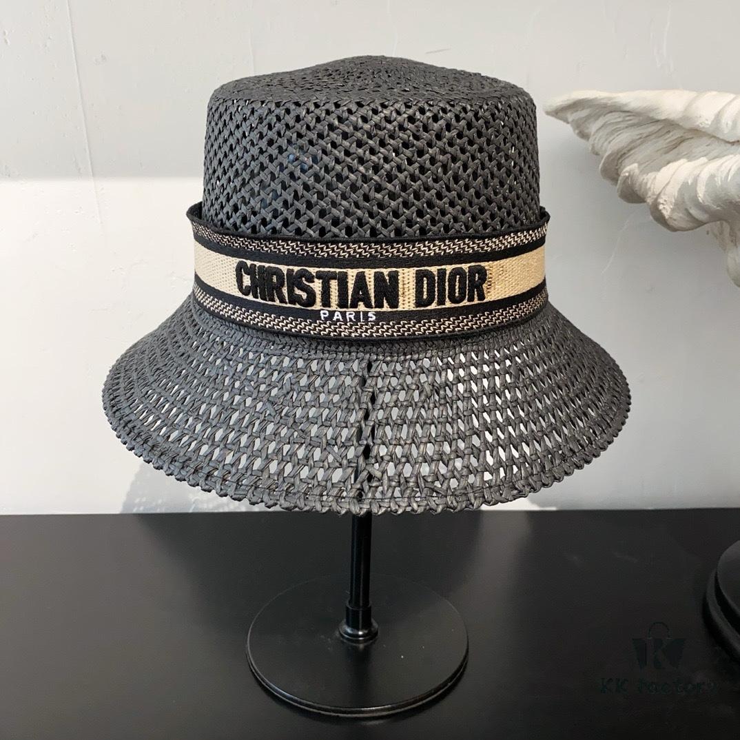 692fb08599f2d84055c86d47 Dior New Embroidered Letter Webbing Straw Hat