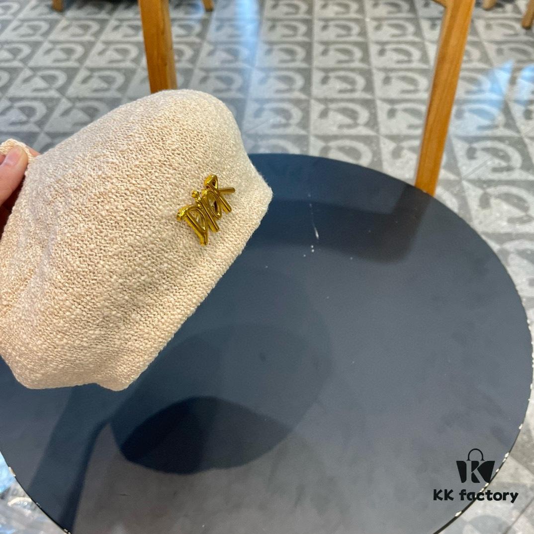 692fb09699f2d84055c86d6b Dior 2024 New Solid Color Women's Beret, Slimming Face Look, Spring and Summer Lightweight Breathable Pumpkin Hat, Artistic and Versatile Painter's Hat