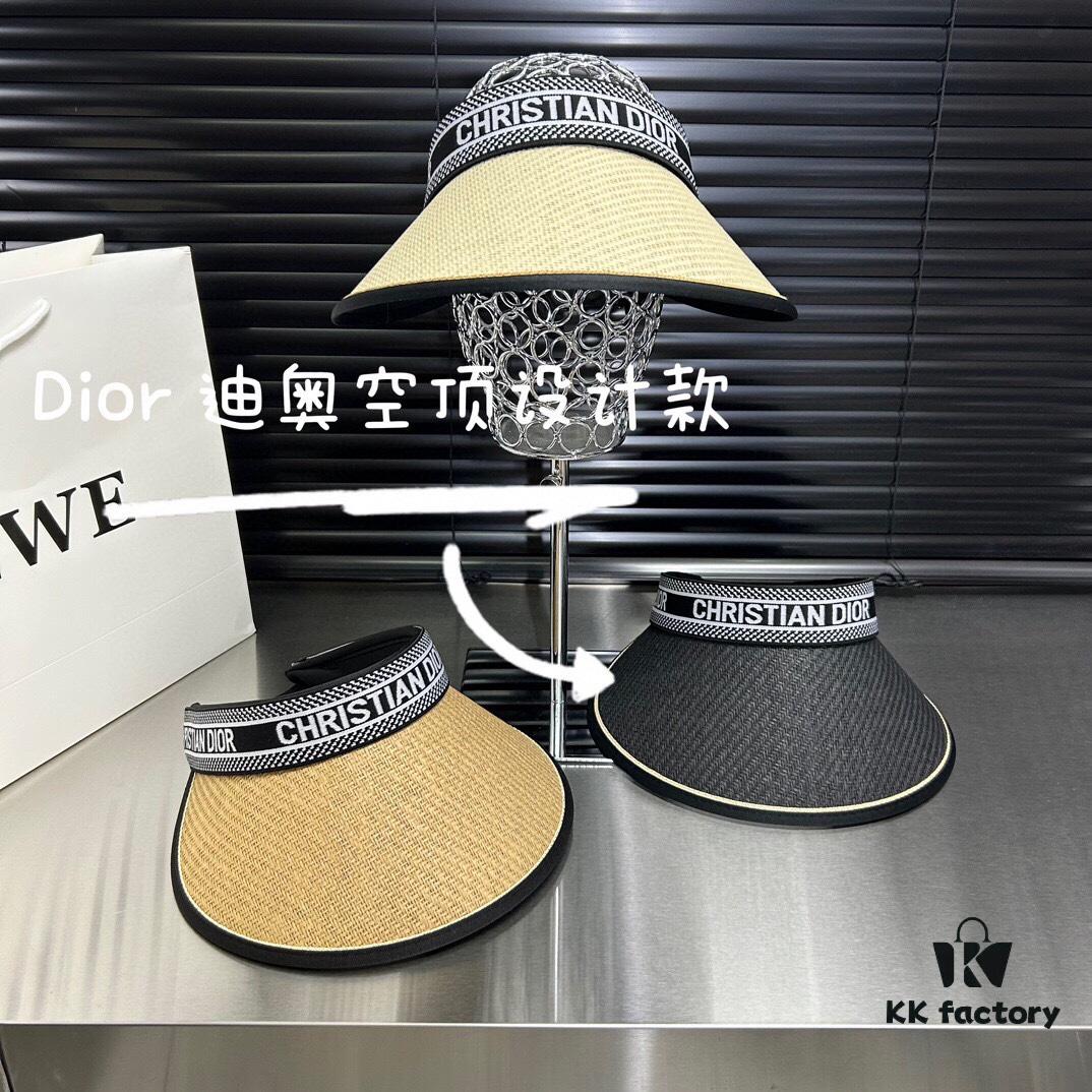 Dior - New Arrival Rimless Hat with Color-Block Trim