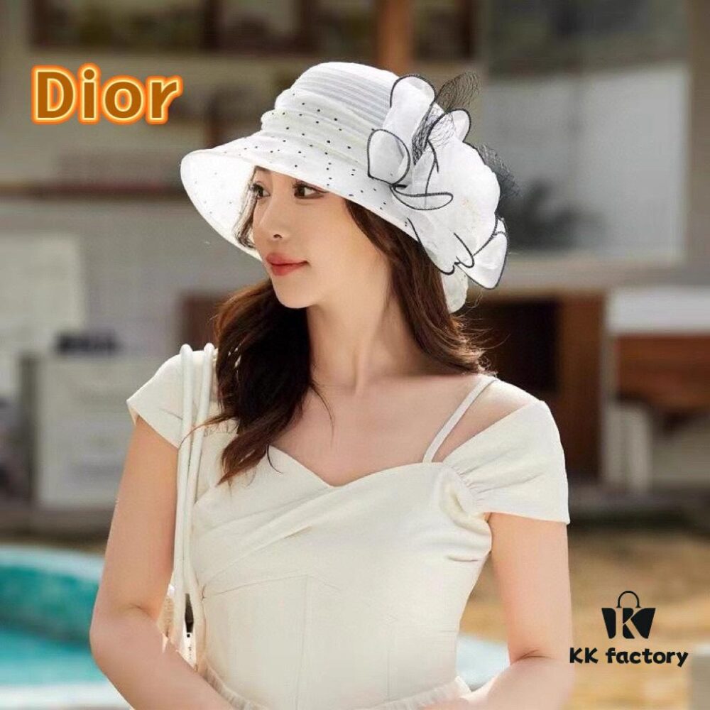 692fb0d599f2d84055c86de1 Dior Korean-Style Oversized Fashion Sun Hat for Women, Summer Wide-Brimmed Foldable UV-Protection Hat, Versatile Outdoor Bucket, Baseball, Knit Hat