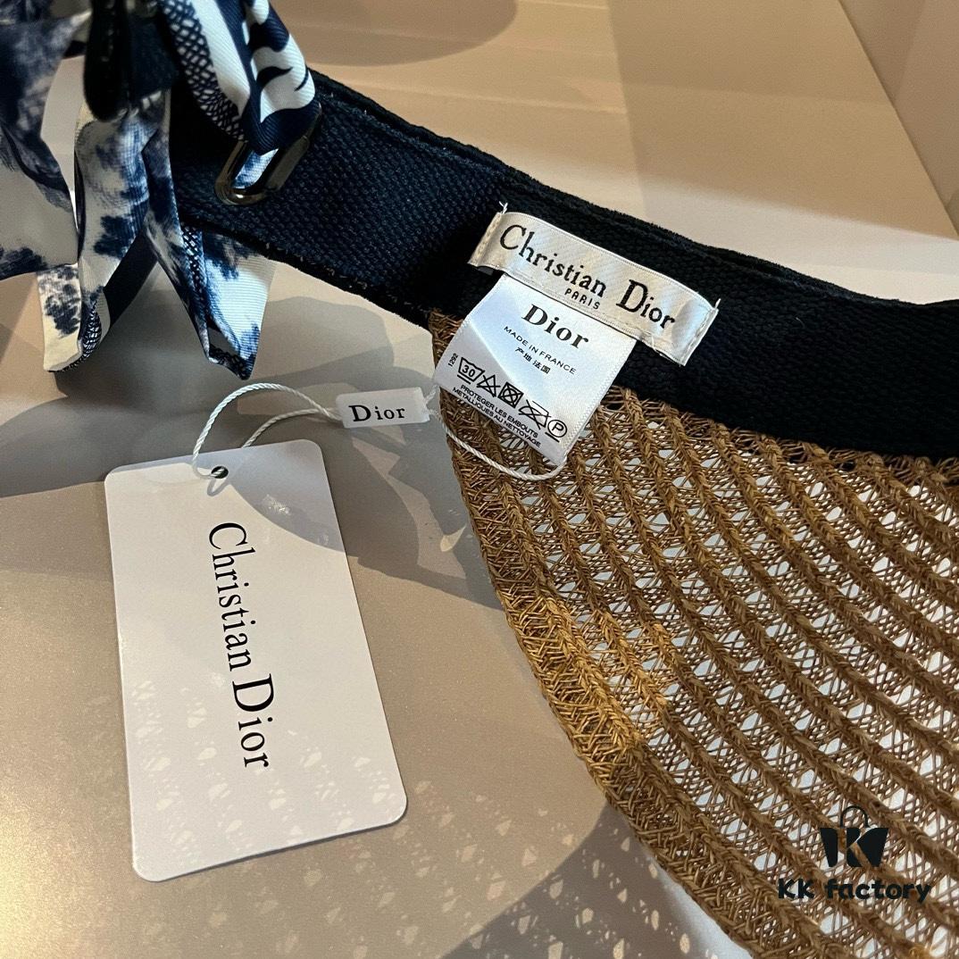 692fb0ea99f2d84055c86e06 Authentic DIOR Summer New Arrival Sun Hat with Silk Scarf Design, a Must-Have for Stylish Women