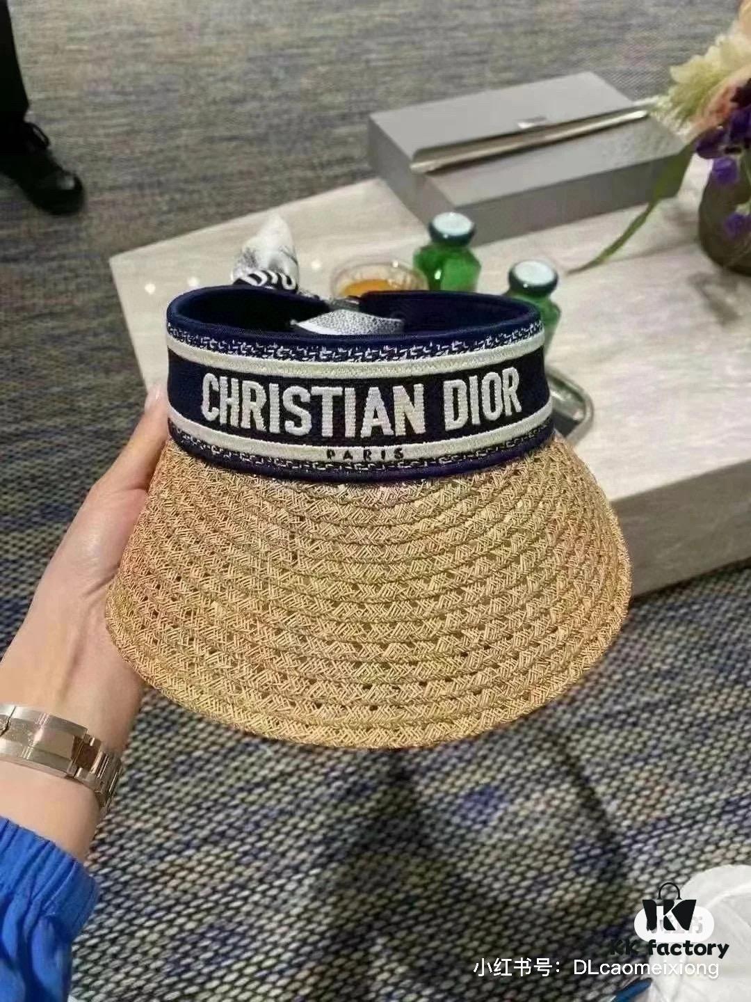 692fb0ec99f2d84055c86e0a Authentic DIOR Summer New Arrival Sun Hat with Silk Scarf Design, a Must-Have for Stylish Women