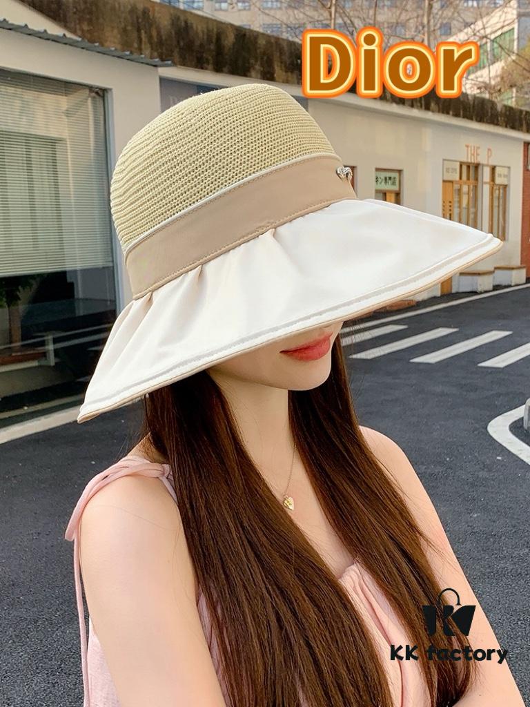 692fb10d99f2d84055c86e44 DIOR Bucket Hat 2024 Summer New Sun Protection Fishing Hat with Bow for Men and Women, Wide-Brimmed Beach Hat for Travel, Face-Framing Sun Hat